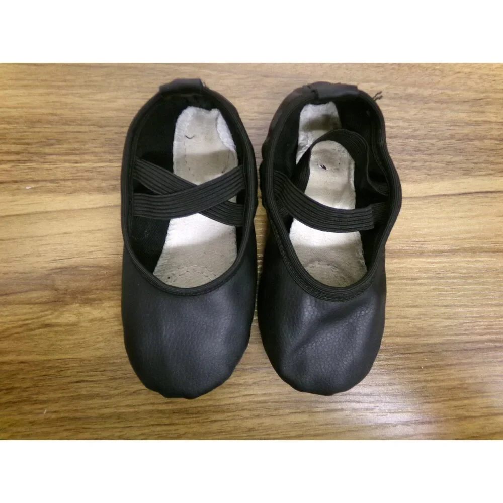 Pre-Owned Dance Ballet Shoes Stelle Child 10M Leather Single Strap Full Sole Bl